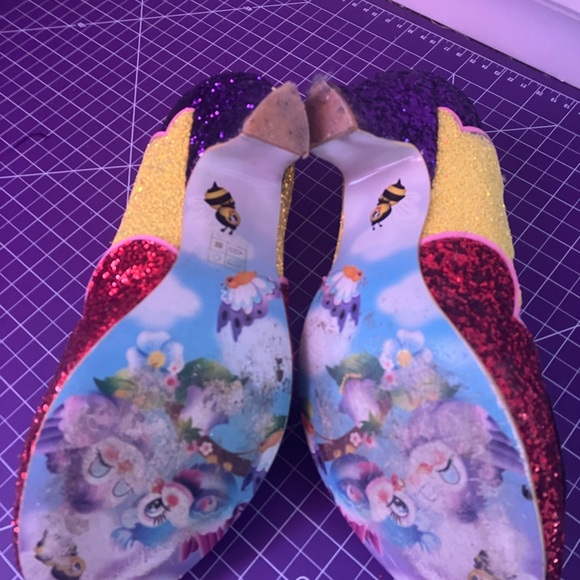 Irregular choice "Rainbow of Love" kitten glitter low heels size 11 women - Picture 4 of 4